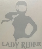 Praid наклейка "Lady Rider" белая (вырезанная), 10х12 см