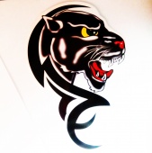Praid наклейка "Пантера-тату", полноцветная, 17,5х12 см
