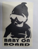 Praid Наклейка вырезанная  "Baby on Board" 11х15 см, черная