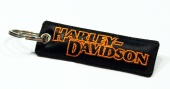 Брелок на ключи Harley-Davidson, черно-оранжевый, 10*3 см.