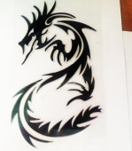 Praid наклейка "Черный дракон", светоотражающая, 13х8 см