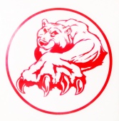 Praid наклейка "Медведь КРАСНАЯ", полноцветная, 10х10 см