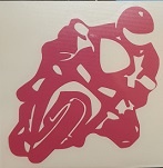 Наклейка вырезанная Praid "Biker" разм 10*10 см розовый