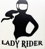 Praid наклейка "Lady Rider" черная (вырезанная), 10х12 см