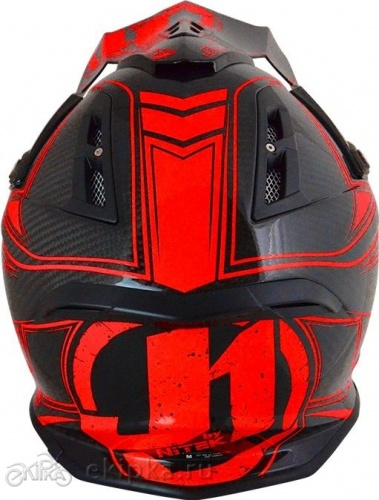 Just1 мотошлем J12 Carbon fluo, red